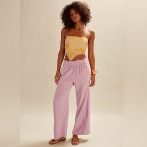 Free People Pink Elastic Waist Pants